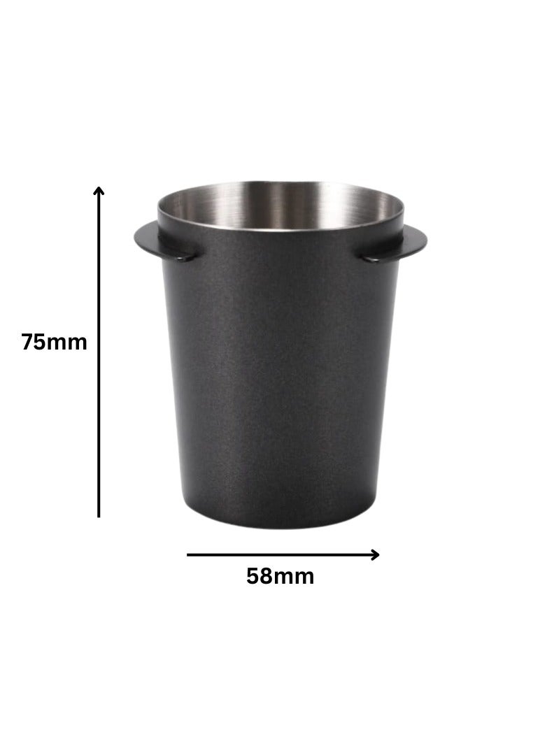 Liying 58mm Stainless Steel Coffee Dosing Cup, Powder Receiving Cup Compatible with All 58mm Portafilter (Big) Black - Image 2