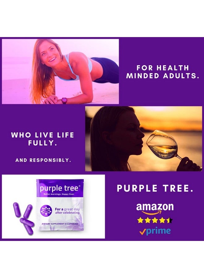 PURPLE TREE Celebration Vitamin Kit ; Rapid Hydration Liver Support Better Mornings ; Dihydromyricetin Dhm Milk Thistle Electrolytes Vitamin B Willow Bark (40 Pills 10 Travel Packs) - Image 3