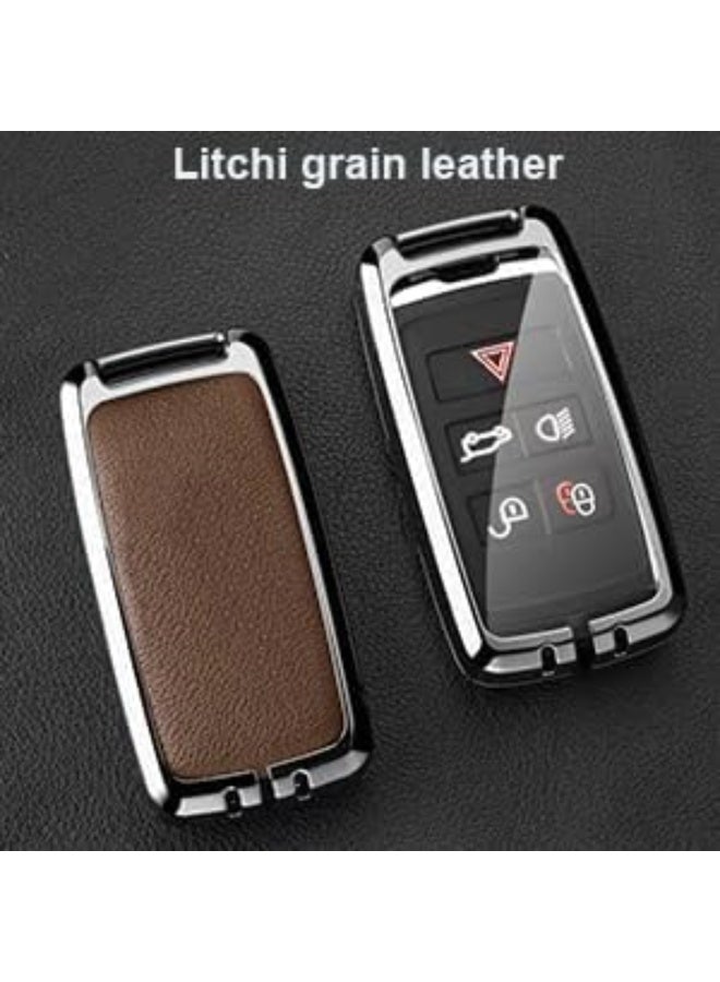 NOSKIN Metal Key Fob Cover for Land Rover Range Rover, with Leather Keychain, Brown (Model-A) - Image 5