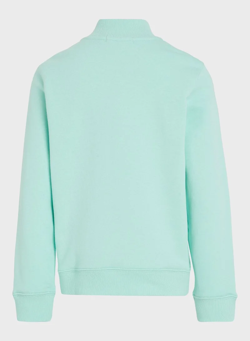 Calvin Klein Jeans Youth Logo Half Zip Sweatshirt