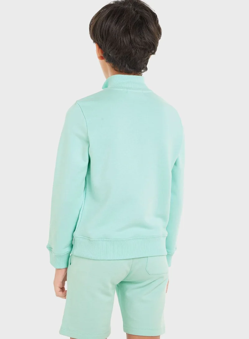 Calvin Klein Jeans Youth Logo Half Zip Sweatshirt