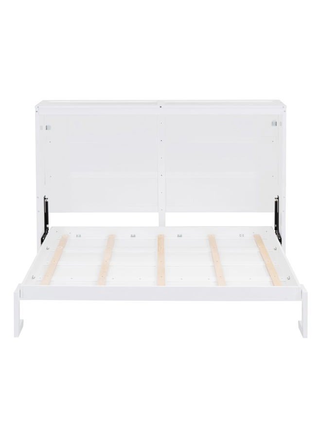 Favfurish Queen Size Murphy Bed,Folded Away into A Cabine,Hide Bed Frame W/No Box Spring Needed,Space Saving Bed,Slat Support,Easy to Install,for Kids Bedroom,Student Dorms,White - Image 4