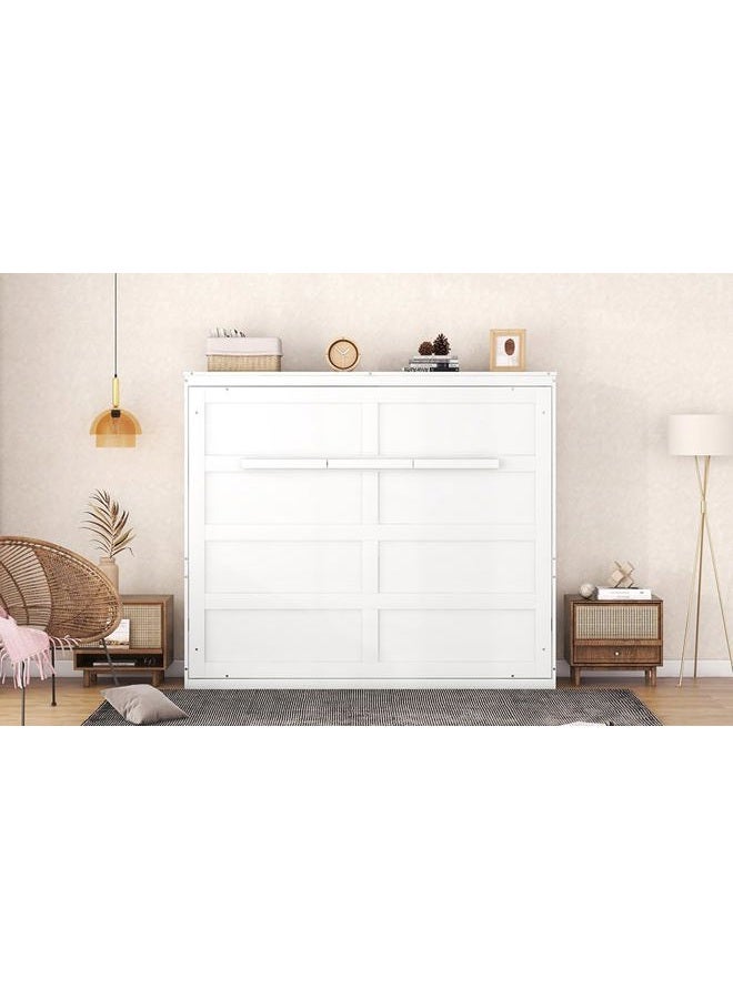 Favfurish Queen Size Murphy Bed,Folded Away into A Cabine,Hide Bed Frame W/No Box Spring Needed,Space Saving Bed,Slat Support,Easy to Install,for Kids Bedroom,Student Dorms,White - Image 2