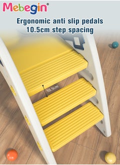 MEBEGIN Kids Slide, Freestanding Climber Playset, Garden Slide for Children, Durable Sturdy Slide with Three-stage Slide Design, Solid Base, Smooth Edges and Corners, 10.5cm Step Intervals, Indoor and Outdoor Use, Ideal Gifts for Kids, 130*34*53cm  - Image 5