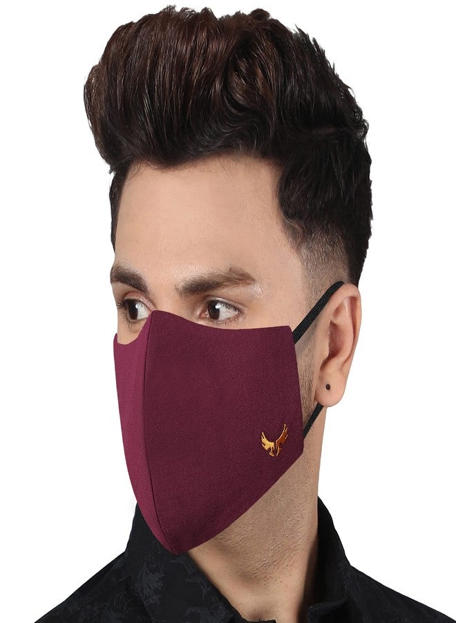 MASQ By Q-One 4 Layer, Reusable, with Ear Adjusters, Anti-Bacterial (BFE>99%) Cotton Cloth Face Mask for Men, Boys (Large, Multicolor, Pack of 5), Without Valve - Image 2