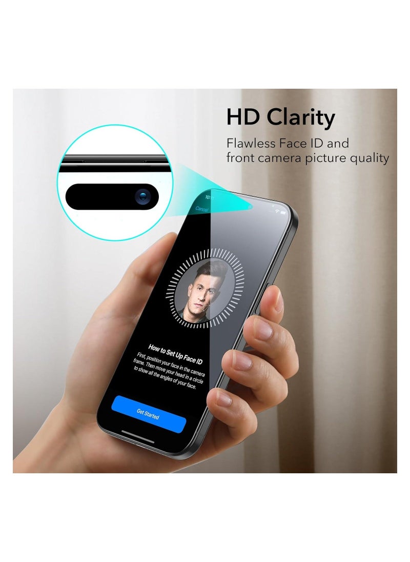 vesus ELTERAZONE Compatible with iPhone 15 plus Screen Protector Set, 2.5D Curved Edges, Full-Coverage 5D Tempered Glass, Military-Grade Protection, Scratch Resistant - Image 5