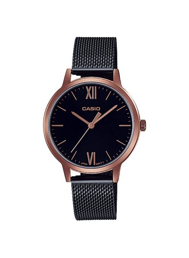 كاسيو ساعة كاسيو النسائية التناظرية ذات الميناء الأسود - LTP-E157MRB-1BDF - Image 1