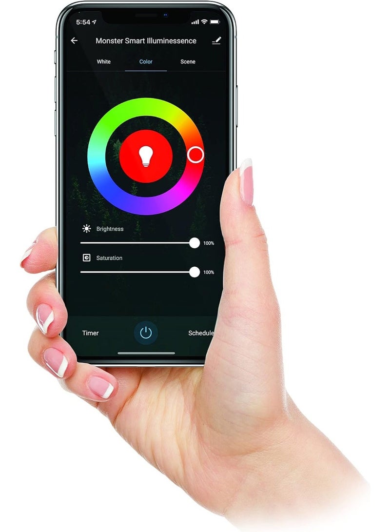 مونستر ألواح فنية بنظام إضاءة LED ثلاثي الأبعاد ومتعدد الألوان من Monster، مجموعة أساسية مكونة من 4 ألواح، إضاءة جدارية، تحكم عن بُعد من أي مكان، متوافقة مع Google Assistant وAmazon Alexa وSiri، سهلة التركيب الذاتي. - Image 4