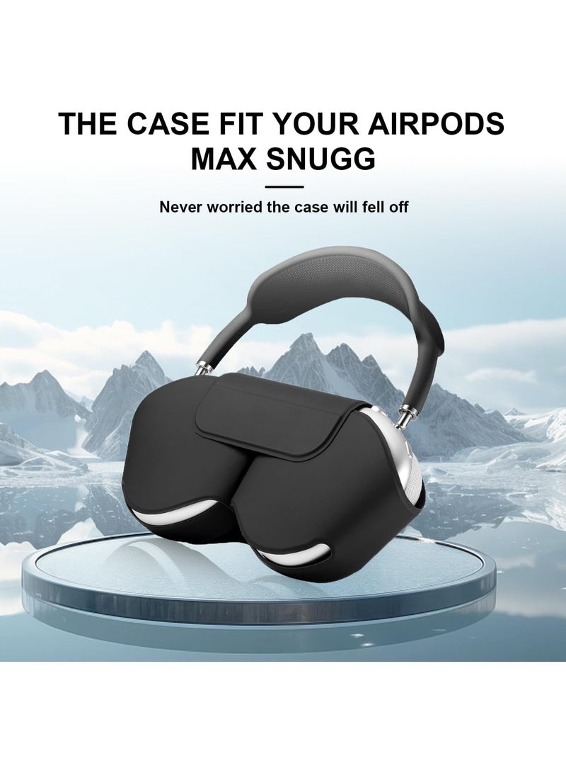 فكرة Fekra for Apple Airpods Max Smart Case Cover, Soft PU Leather Protective Cover Accessories for Airpod Max with Sleep Mode, Anti-Dust Travel Carrying Case for Airpods Pro Max Headphones, Black - Image 3
