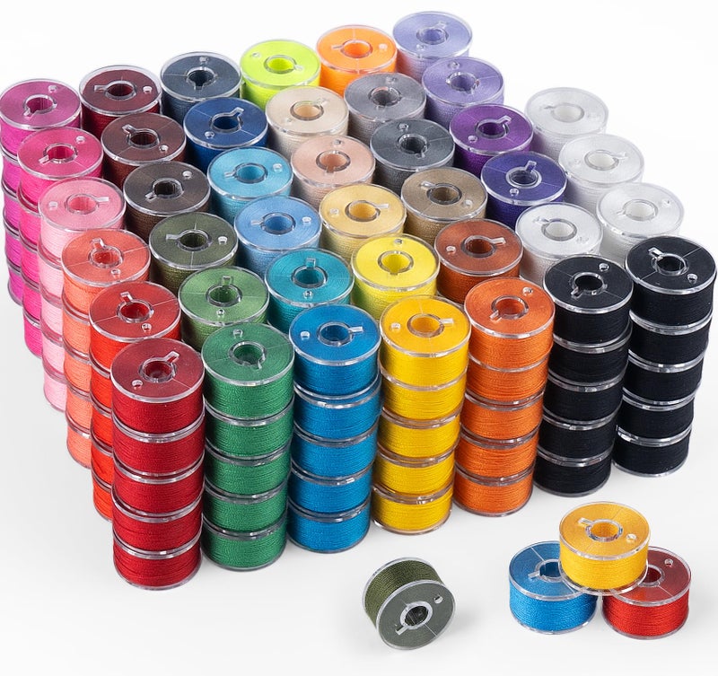 ilauke 210 pcs Bobbins Sewing Thread SizeA Class15 Prewound Sewing Bobbins for Machine 36 Colors Polyester Bobbin Thread Compatible for BrotherSingerBabylockJanome Machine 60WT