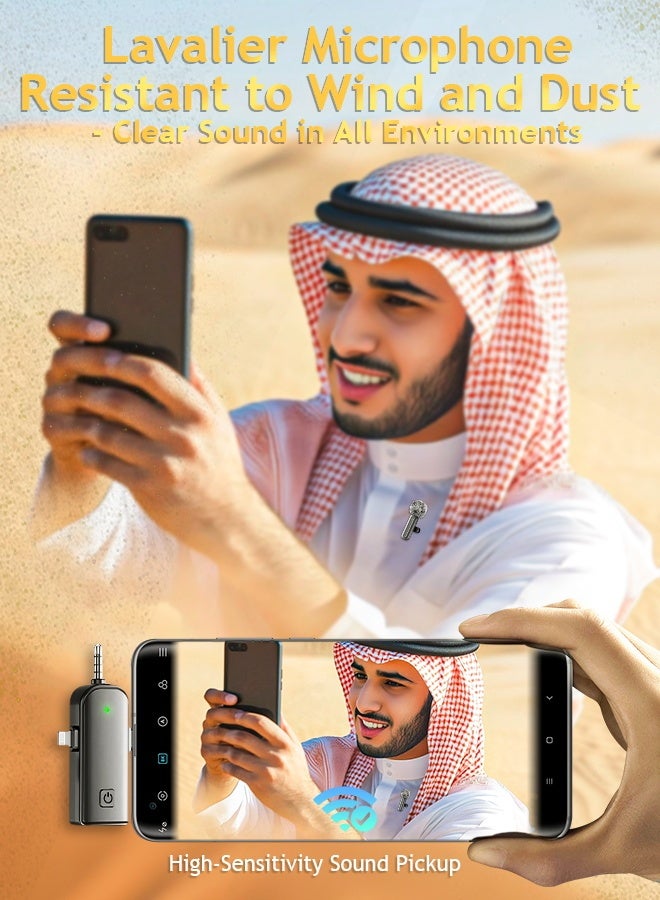 3-in-1 Wireless Lavalier Microphone for iPhone, iPad, Android, Camera Devices–Mini Lapel Wireless Mic with 2 wireless microphone for Android & Apple & 3.5mm Compatibility, Plug-Play 2.4G Ultra-Low Delay Noise Reduction Chip for Video Recording Interview Podcast Vlog YouTube Tiktok - Image 4