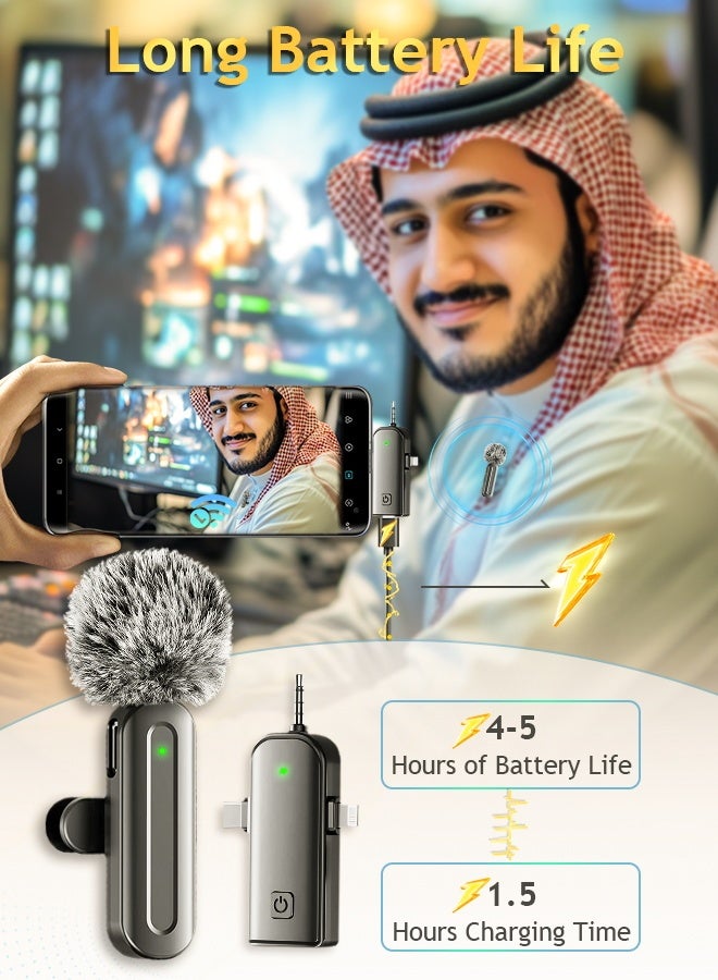 3-in-1 Wireless Lavalier Microphone for iPhone, iPad, Android, Camera Devices–Mini Lapel Wireless Mic with 2 wireless microphone for Android & Apple & 3.5mm Compatibility, Plug-Play 2.4G Ultra-Low Delay Noise Reduction Chip for Video Recording Interview Podcast Vlog YouTube Tiktok - Image 5
