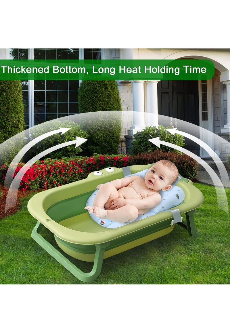 MIXDE Baby Bathtub Folding Infant Bath Tub, Non-Slip Collapsible Kids Shower Bath Basin Portable Foldable Washing Bathing Tub Large Safe Bathtub with Drain Hole for Newborn Toddler Children Pets Travel  - Image 2