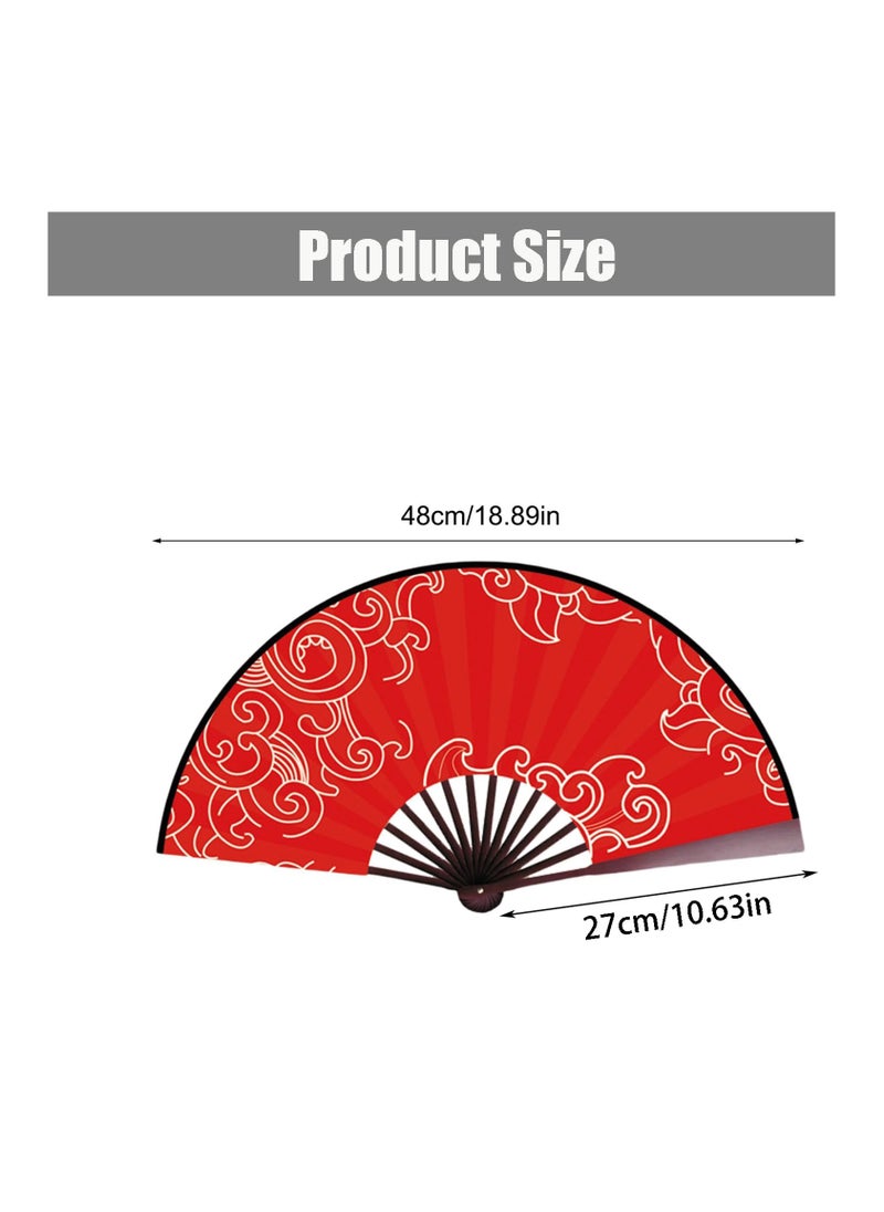 CMGTYYD Chinese Folding Hand Fan, Decorative Folding Fan - Hot Weather Cooling Tool, Role Play Performance Props for Dancing Wedding Party  - Image 2