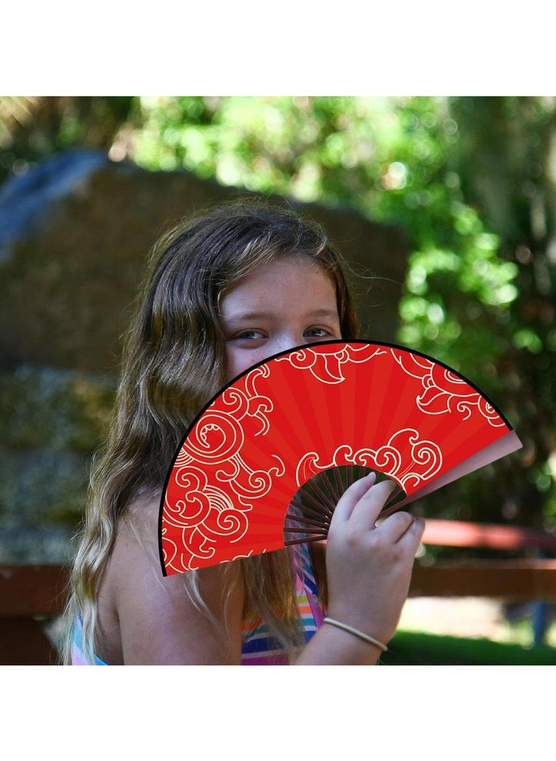 CMGTYYD Chinese Folding Hand Fan, Decorative Folding Fan - Hot Weather Cooling Tool, Role Play Performance Props for Dancing Wedding Party  - Image 3