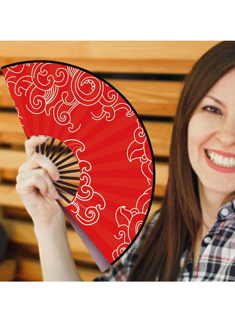 CMGTYYD Chinese Folding Hand Fan, Decorative Folding Fan - Hot Weather Cooling Tool, Role Play Performance Props for Dancing Wedding Party  - Image 5