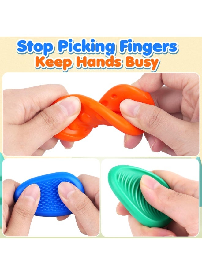 هالامودو قائمة المنتجات ذات الصلة 6PCS الحجرة الحسية مجموعة ألعاب فيجيت , قلق الأحجار للتخفيف من الإجهاد والقلق , ألعاب فيجيت الحسية الناعمة المنسوجة , أدوات متعددة الحسية للأطفال والكبار , التوحد للأطفال الهدوء ألعاب , توفير المساحة , سهلة الحمل , 1.3 * 1.5 بوصة - Image 3