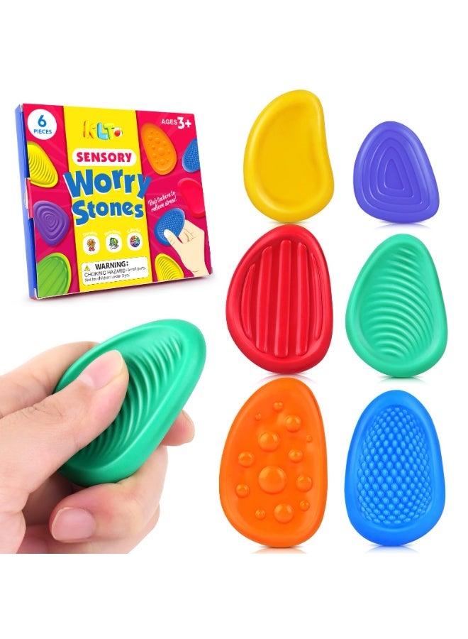 هالامودو قائمة المنتجات ذات الصلة 6PCS الحجرة الحسية مجموعة ألعاب فيجيت , قلق الأحجار للتخفيف من الإجهاد والقلق , ألعاب فيجيت الحسية الناعمة المنسوجة , أدوات متعددة الحسية للأطفال والكبار , التوحد للأطفال الهدوء ألعاب , توفير المساحة , سهلة الحمل , 1.3 * 1.5 بوصة - Image 1