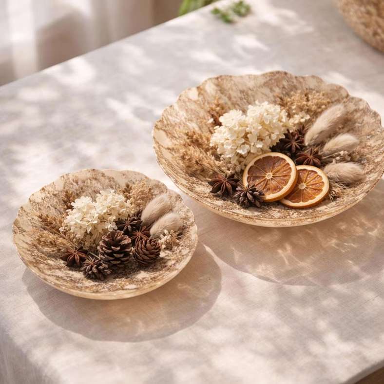 Pan Home طبق ديكور زجاجي سافانا - بني - Image 3