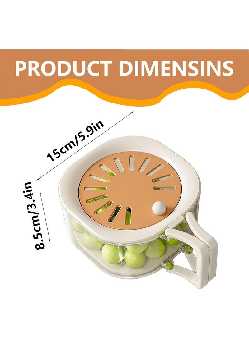 MultiPurpose Drain Basket with Lid,Vegetable Fruit Washing Bowl with Strainer,2 in 1 Foldable Handle Fruit Strainer,Berry Basket for Fridge - Image 5