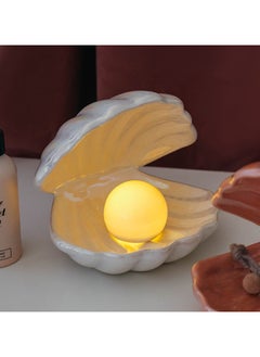 Generic Ins Japanese ceramic shell pearl night light ribbon mermaid fairy shell night light bedside home decoration  - Image 4