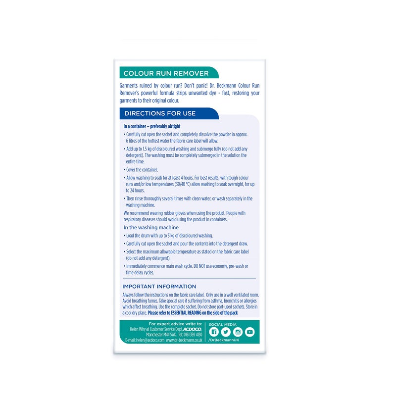Dr. Beckmann, Colour Run Remover White, 1 Count - Image 2