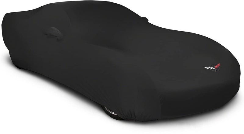 MODA Stretch Black Indoor Car Cover for C7 Corvette (2014-2019) with C7 Logo, Includes Storage Bag - Image 1