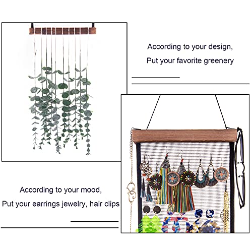 FEQO Mesh Earring Organizer Hanging Earrings Holder Wall Mounted Earring Hanging Jewelry Holder Organizer with 20 Pieces S Shape Black Hooks (12 x 7.2 inch) - Image 4