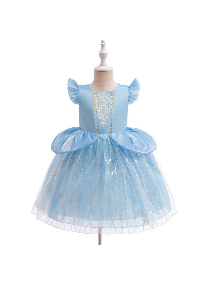Frozen Elsa Princess Dress Girls Halloween Costume Cos Children's Party Dress Dress