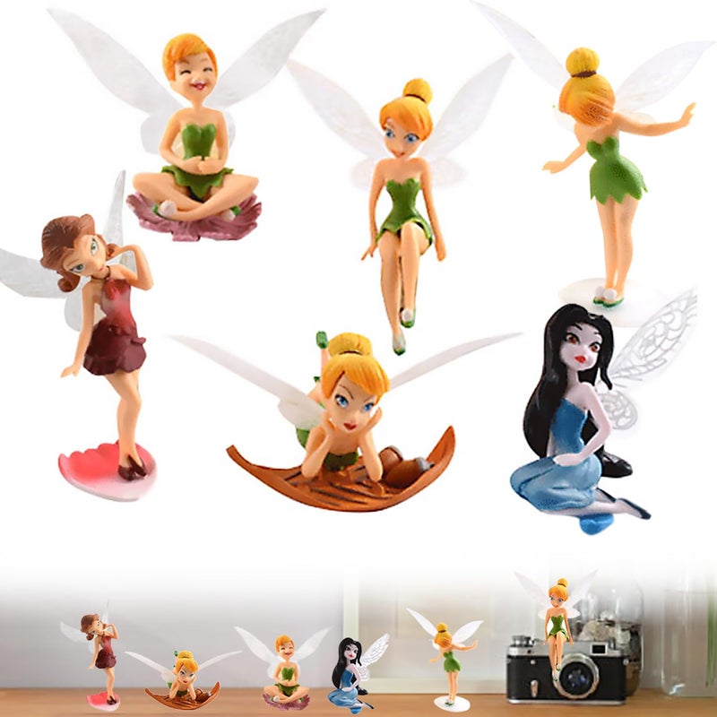BLLREMIPSUR 6 PCS Mini Fairies Figurine for Fairy Garden Resin Miniatures Fairies Ornaments Tiny Fairy for Birthday Cake Decoration - Image 2