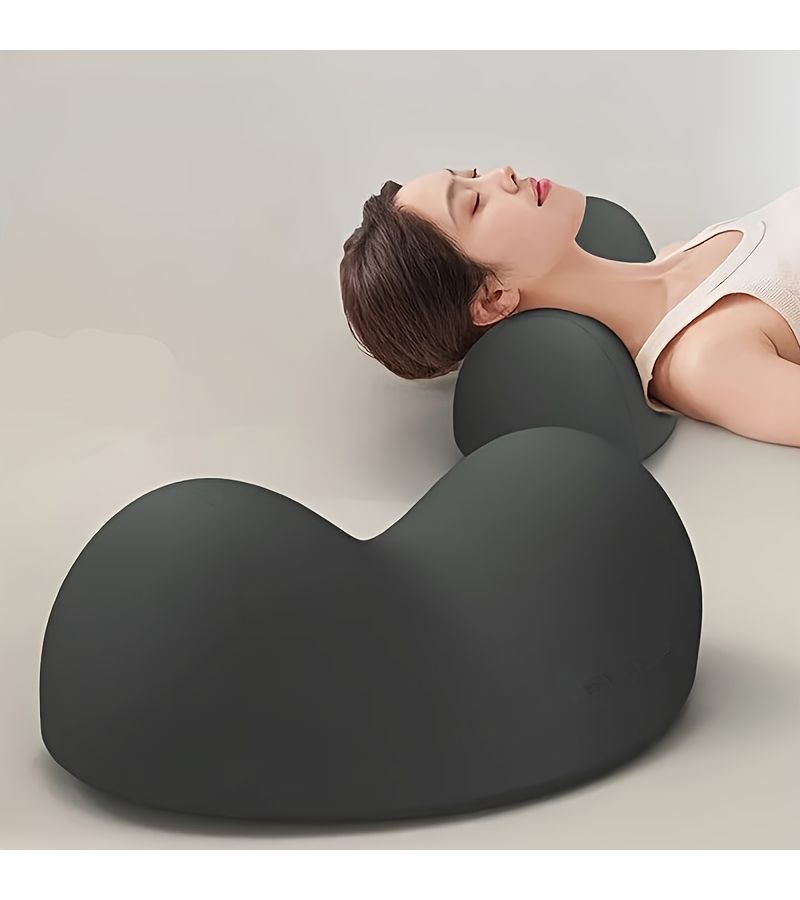 Pink Solid Color Cervical Pillow For Sleeping Neck Protection Adult Massage Spine Pillow Ergonomic Support - Image 1