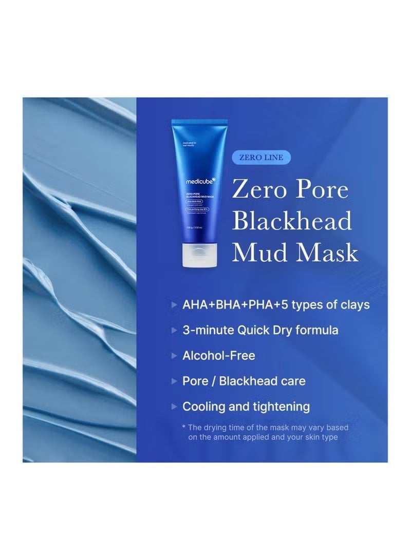 Medicube Zero Pore Blackhead Mud Facial Mask - Skin Cooling & Pore Tightening - 3 Minute Quick Dry Formula with AHA, BHA, PHA, and Pore-Purifying Clay - Korean Face Mask - Image 3