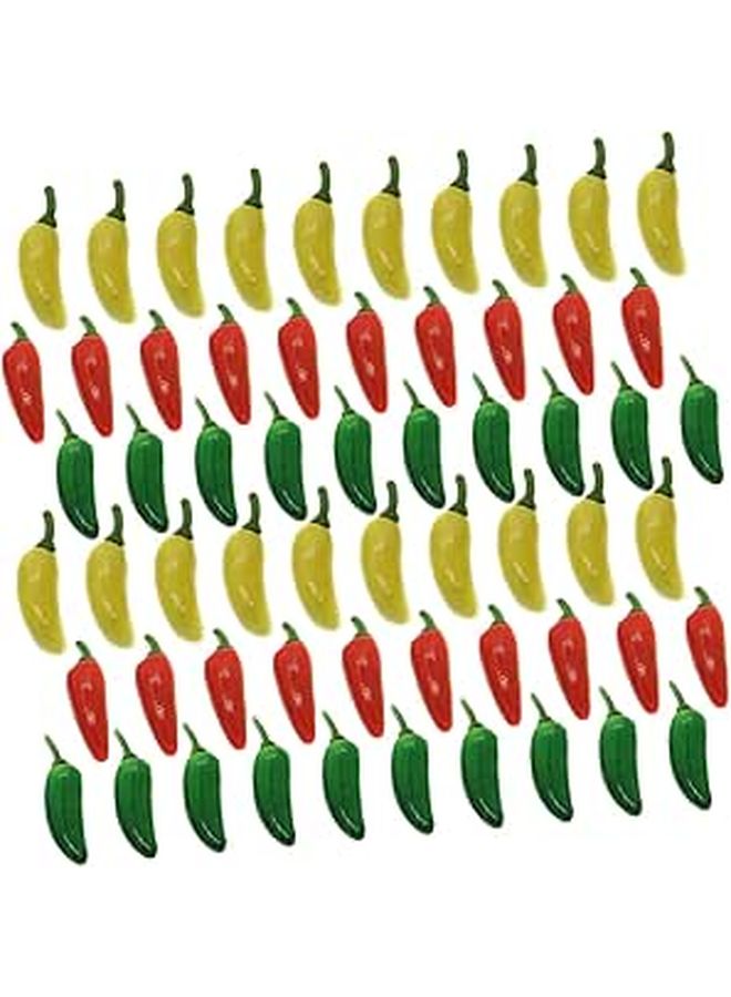 60 Pcs Colorful Simulation Peppers Mini Fruit Toys for Play Teaching and Parent Child Interaction - Image 1