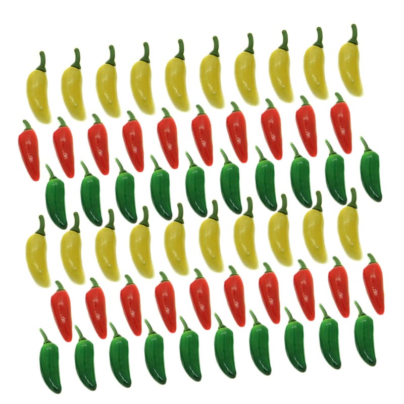 60 Pcs Colorful Simulation Peppers Mini Fruit Toys for Play Teaching and Parent Child Interaction - Image 2