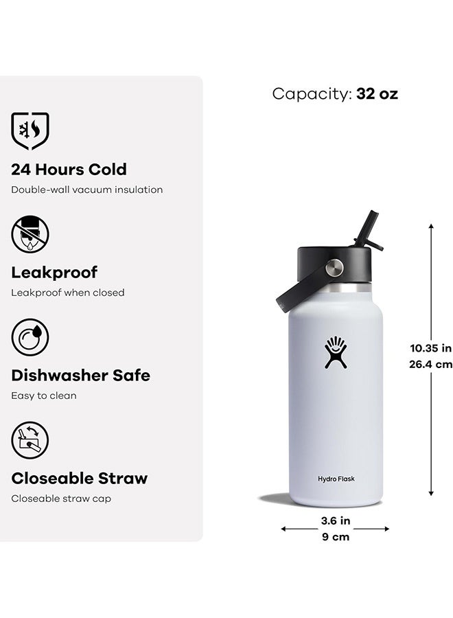 Hydro Flask 32 Oz Wide Flex Straw Cap Bottle - Insulated Stainless Steel - Wide Straw Lid, Non Spill, Leakproof, BPA-Free, Non-Toxic - Image 2