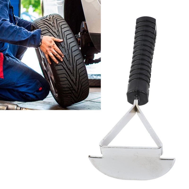 Tire Scraper: Durable Metal Blade Rubber Anti Slip Handle - Portable Lightweight Smooth Surface Tire Repair Tool for Car Motorcycle Bicycle Outdoor Vehicle Maintenance - Image 2