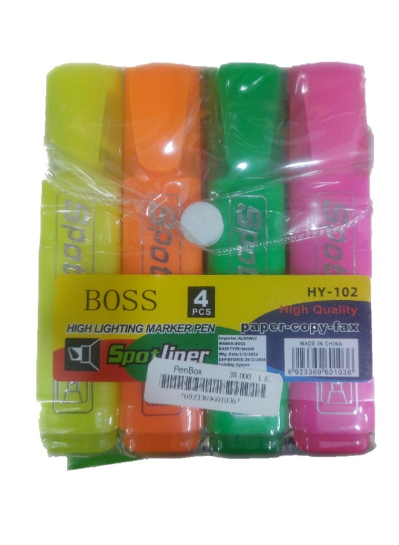 Generic Set of 4 neon colors highlighters markers office & school supplies