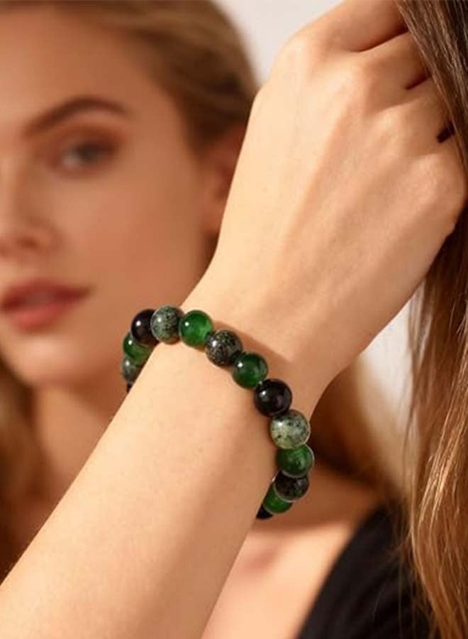 Money Attraction Bracelet For Women Men, Triple Protection Spiritual Mood Energy Good Luck Beaded Feng Shui Wealth Success Green Aventurine Tiger Eye Natural Stone Handmade Jewelry Gift - Image 1