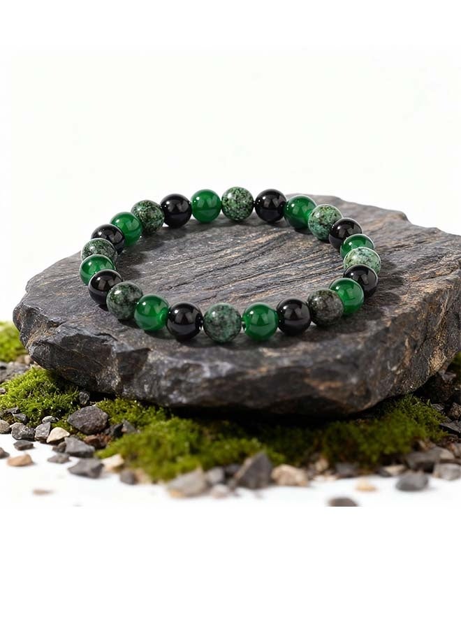 Money Attraction Bracelet For Women Men, Triple Protection Spiritual Mood Energy Good Luck Beaded Feng Shui Wealth Success Green Aventurine Tiger Eye Natural Stone Handmade Jewelry Gift - Image 4