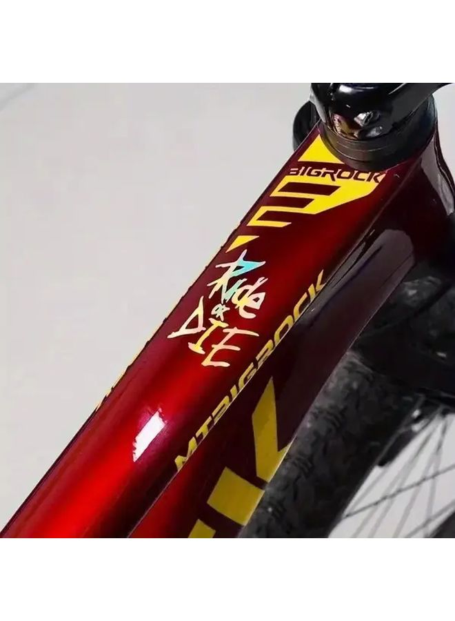 Red Waterproof Bicycle Frame Stickers 2pcs RIDE Design For MTB Motorcycle - Image 5