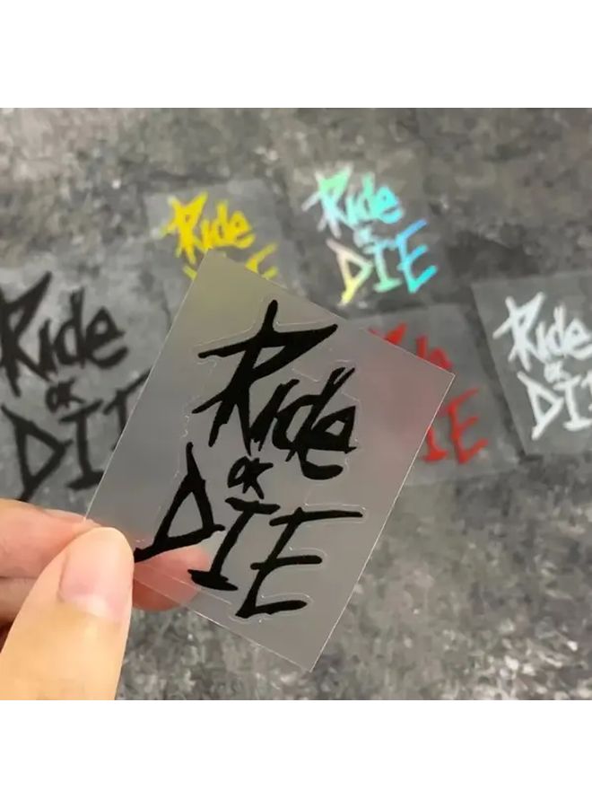 Red Waterproof Bicycle Frame Stickers 2pcs RIDE Design For MTB Motorcycle - Image 3