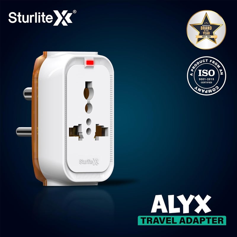 Sturlite Sturlite Alyx 3 Pin Plug Universal AC Travel Adapter ABS Strong Body Socket Pack of 4  - Image 3