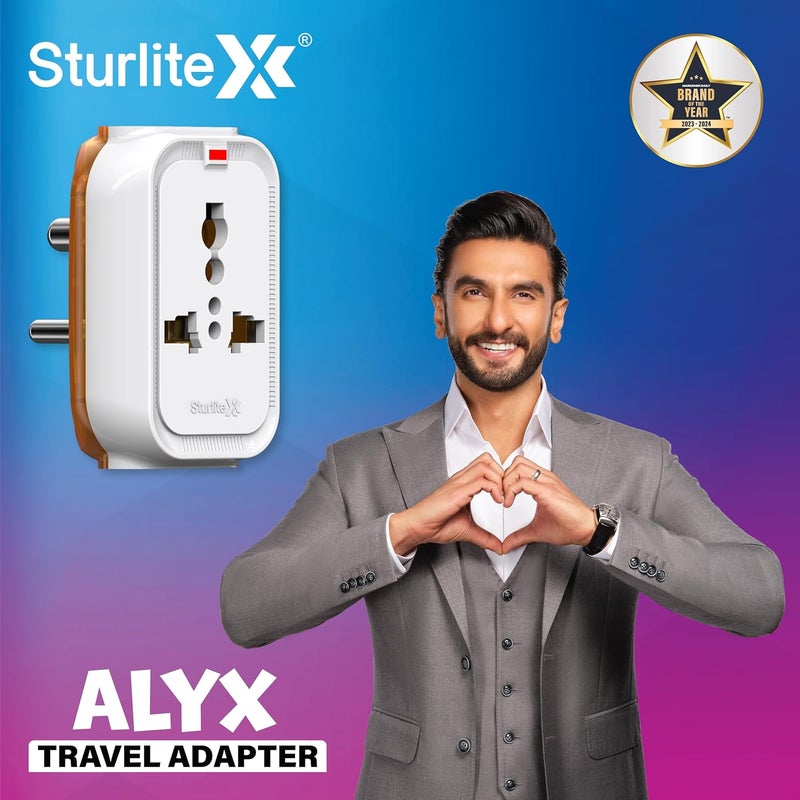 Sturlite Sturlite Alyx 3 Pin Plug Universal AC Travel Adapter ABS Strong Body Socket Pack of 4  - Image 2