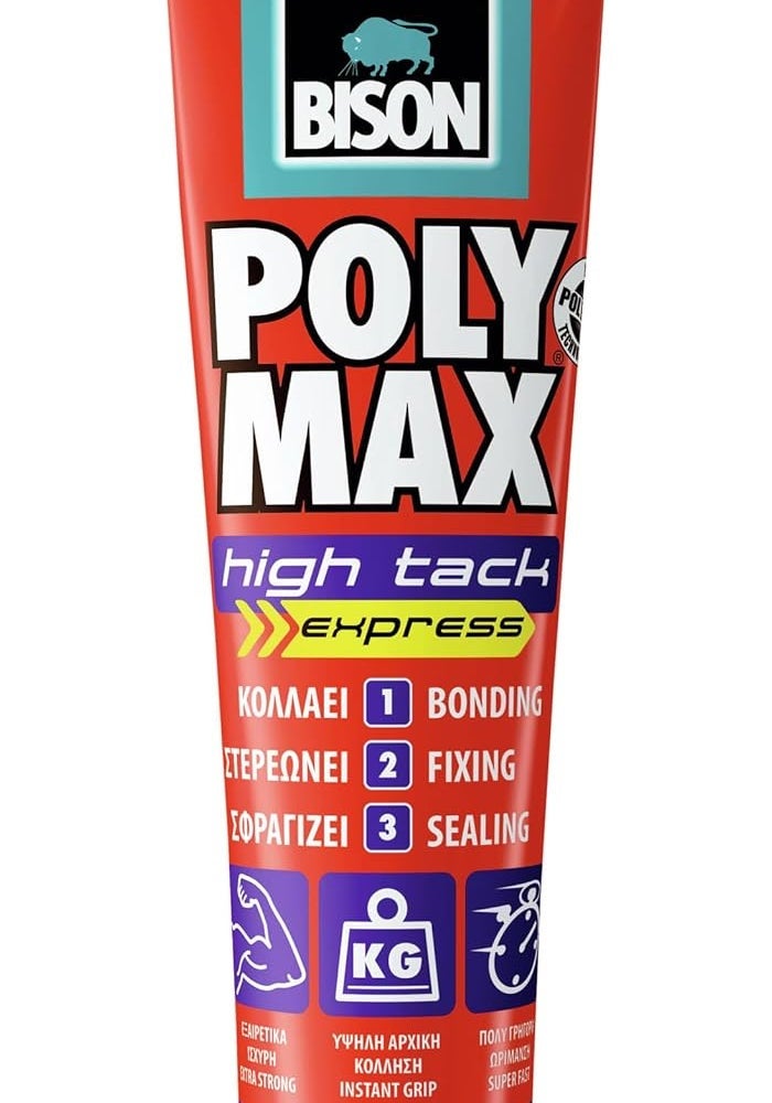 Bison Poly Max High Tack Express Adhesive - 165g Tub (Pack of 12) - Image 1