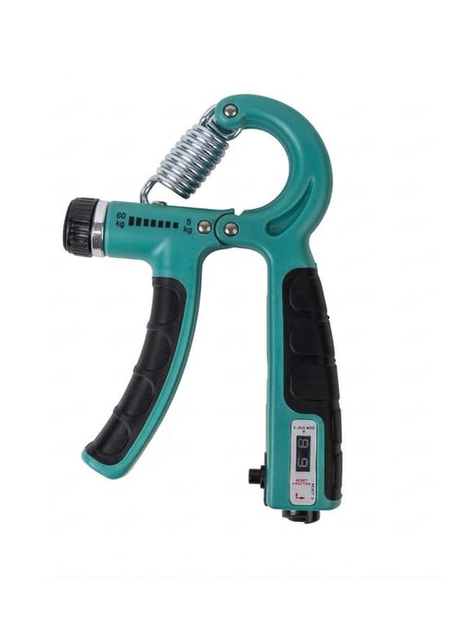 AXON Adjustable Hand Gripper with Digital Counter | 560kg Resistance | Heavy Duty Spring | Antislip Grip | Forearm Strengthener for Gym Home Use | Green - Image 1