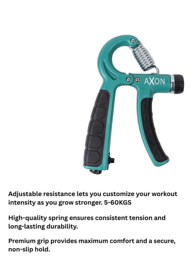 AXON Adjustable Hand Gripper with Digital Counter | 560kg Resistance | Heavy Duty Spring | Antislip Grip | Forearm Strengthener for Gym Home Use | Green - Image 4