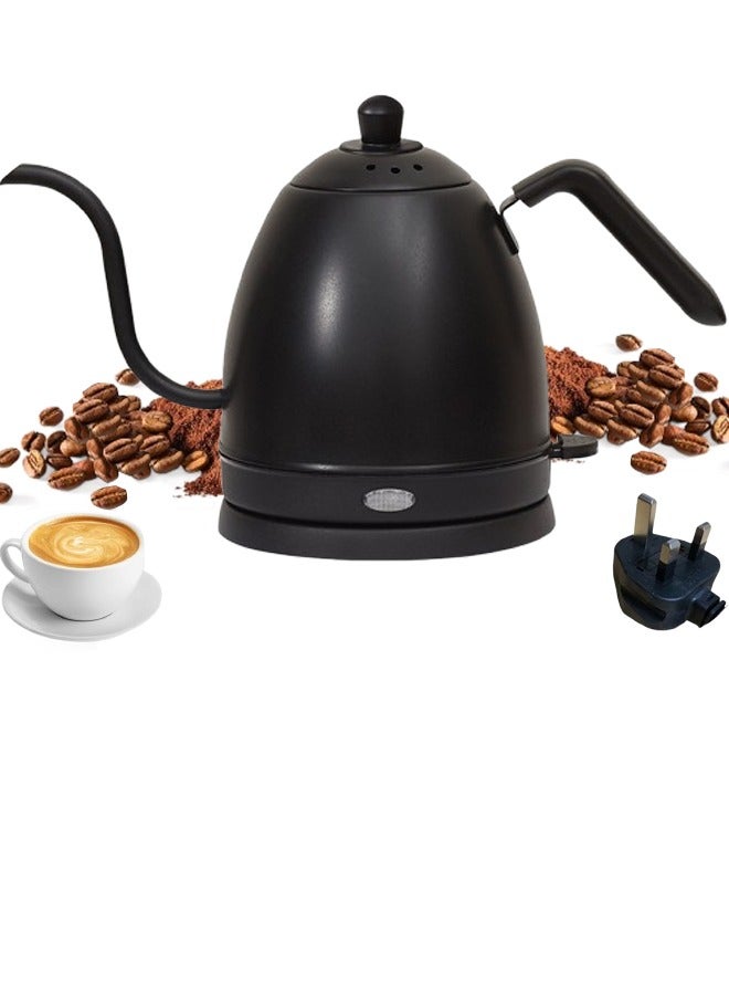 Electric Gooseneck Kettle 800ML Electric Coffee Kettles 1000W Stainless Steel Electric Water Kettle Auto Shut Off for Coffee Tea (Black Electric kettle)