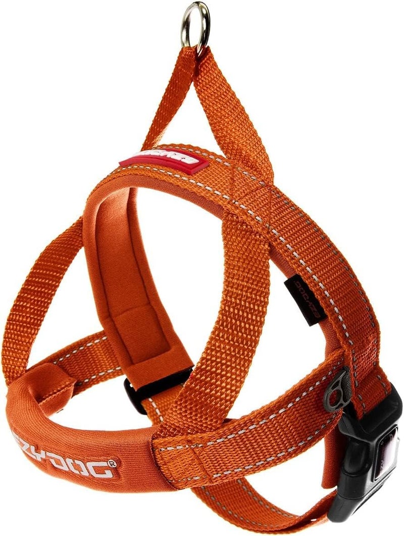EzyDog Premium Quick Fit Adjustable No-Pull Dog Harness Vest with Reflective Stitching - Medium, Orange - Image 1