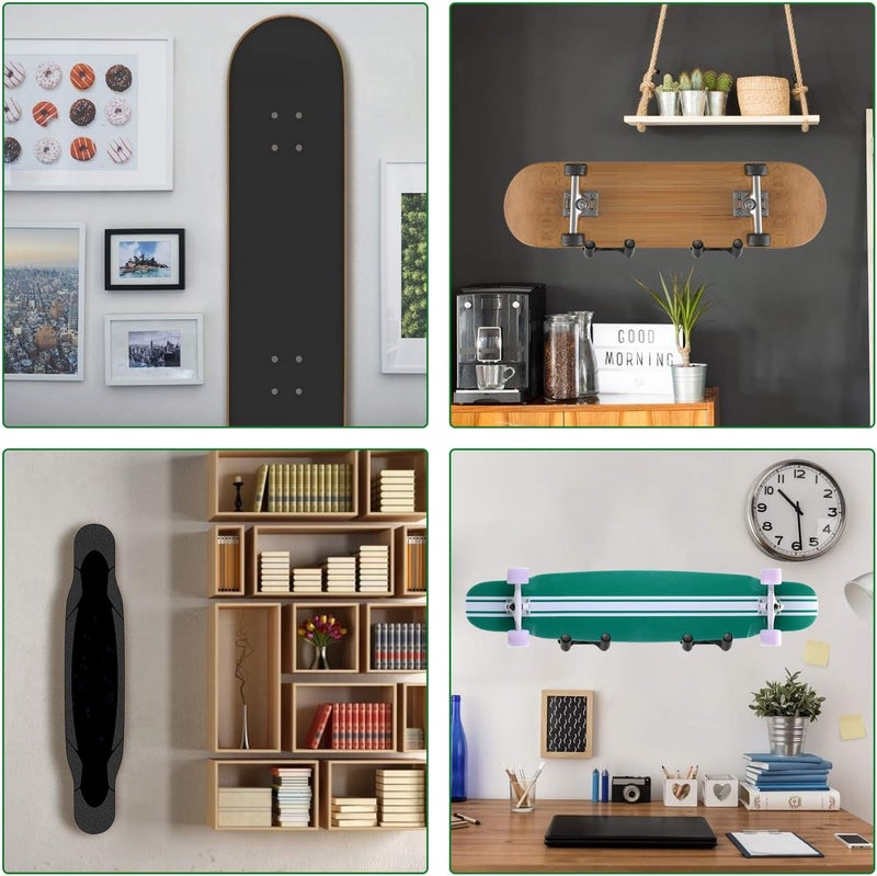 Coolrunner Skateboard Wall Hanger, 2 Pack Wall Mount for Skateboard, Guitar, Longboard, Snowboard Storage and Display Holder, Complete with Screw - Image 5