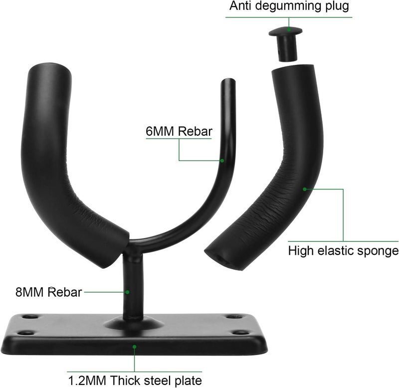 Coolrunner Skateboard Wall Hanger, 2 Pack Wall Mount for Skateboard, Guitar, Longboard, Snowboard Storage and Display Holder, Complete with Screw - Image 2